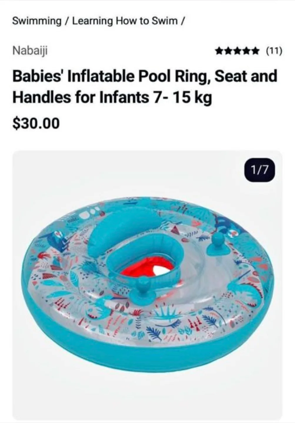 Nabaiji Inflatable Baby Pool Ring image indicator(3)