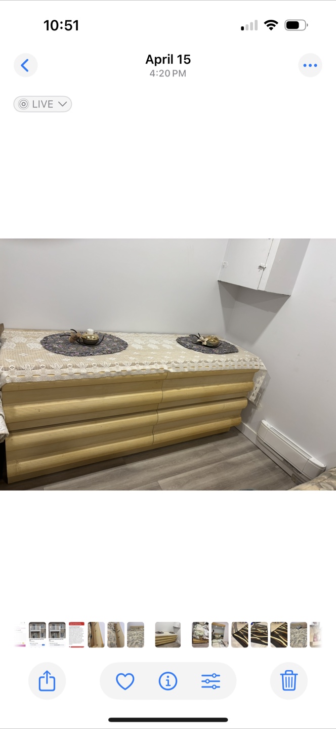 Vintage Double Bed Frame with Headboard and Matching Dresser - photo 3