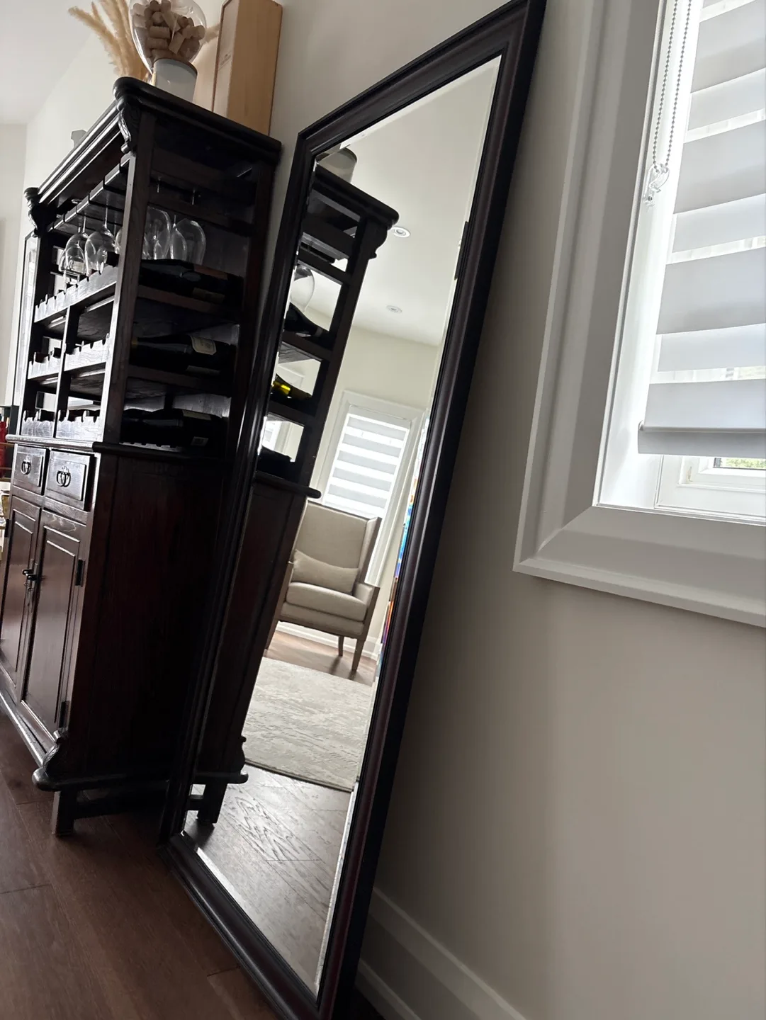 Full-Length Mirror with Dark Brown Frame image indicator(4)