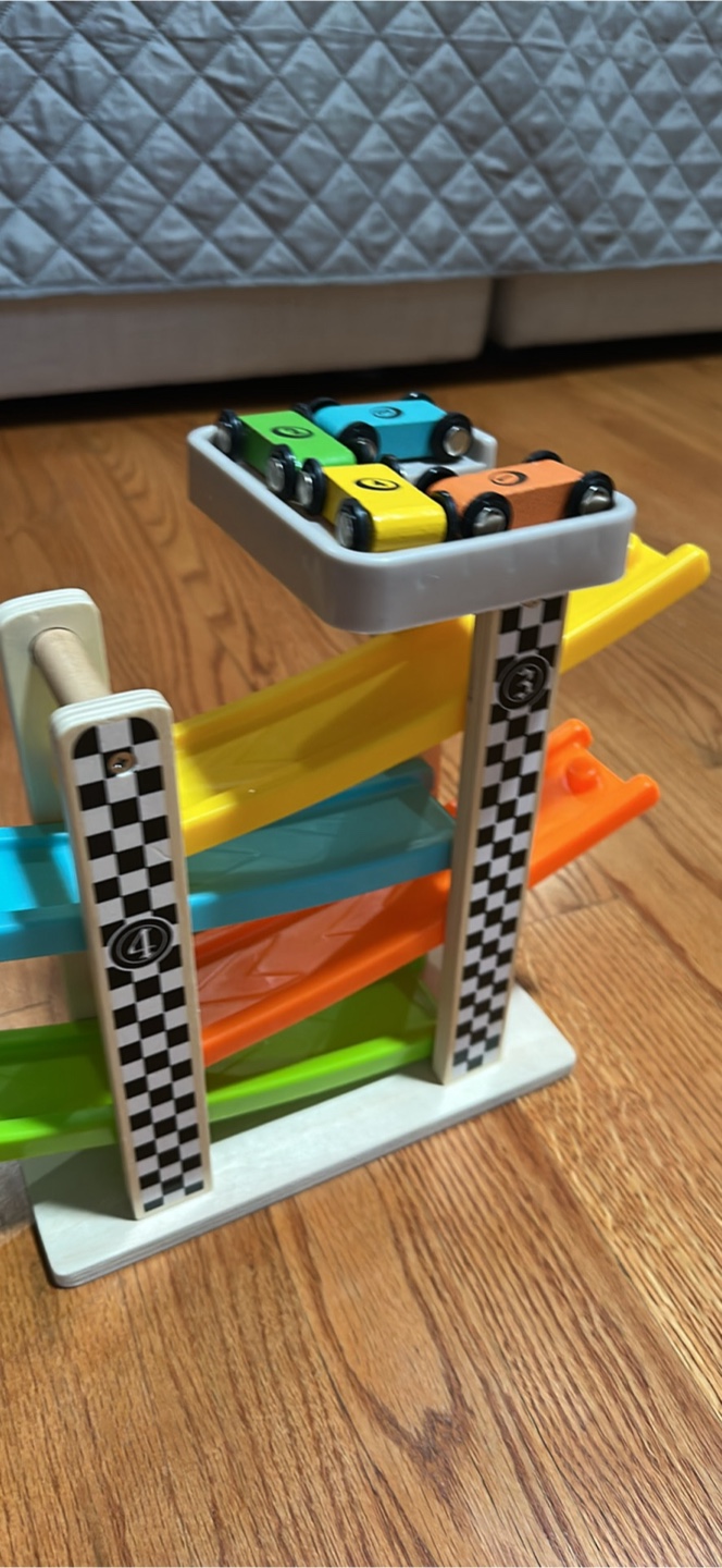 Top Bright Wooden Race Track Car Ramp Racer Toy - photo 4
