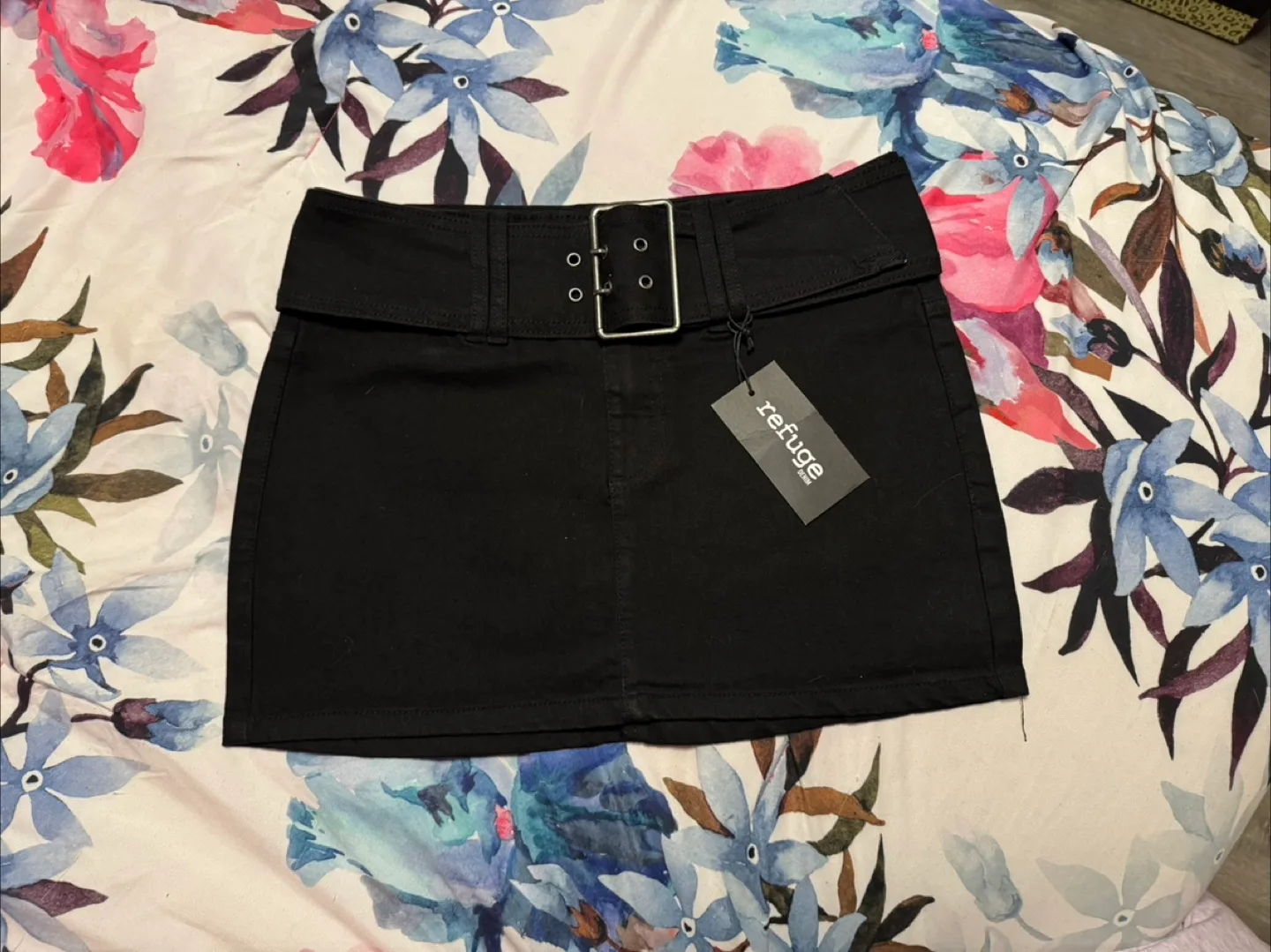 Women’s Black Mini Skirt with Belt