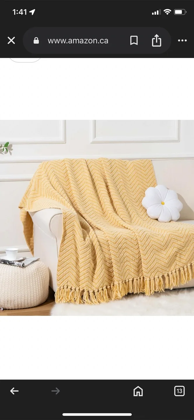 Battilo Home Yellow Throw Blanket image indicator(2)
