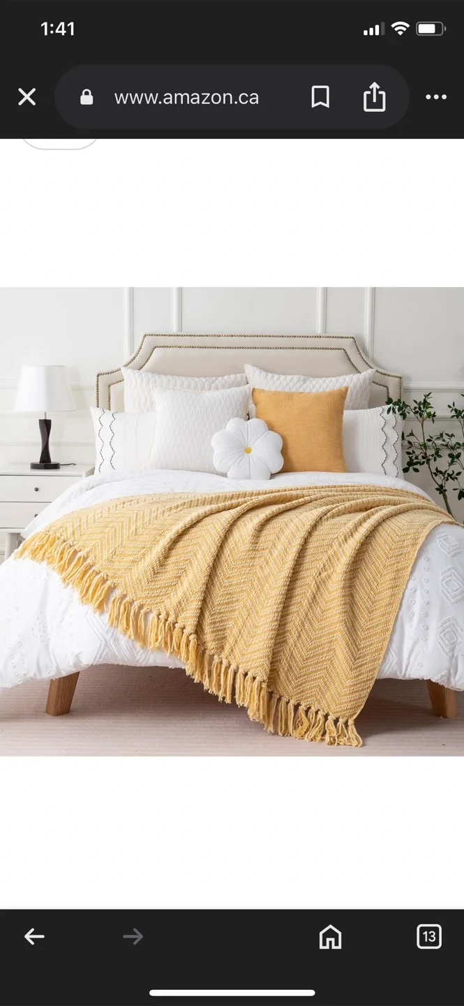 Battilo Home Yellow Throw Blanket image indicator(3)