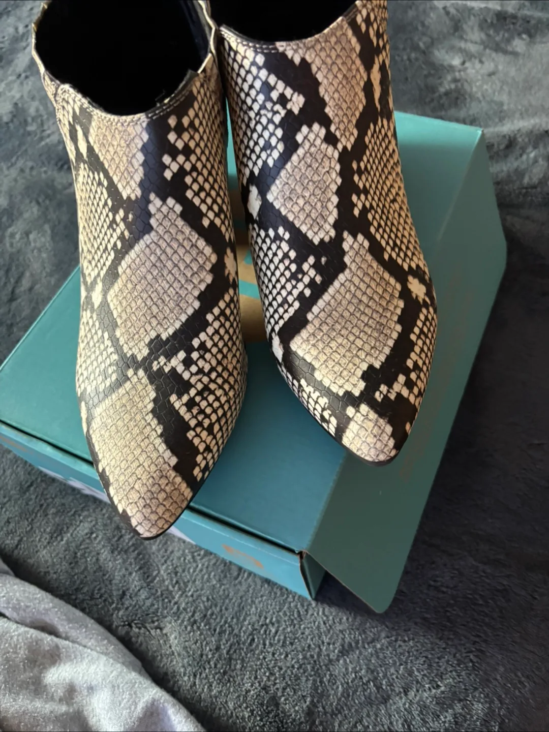 Snakeskin Print Ankle Boots thumbnail