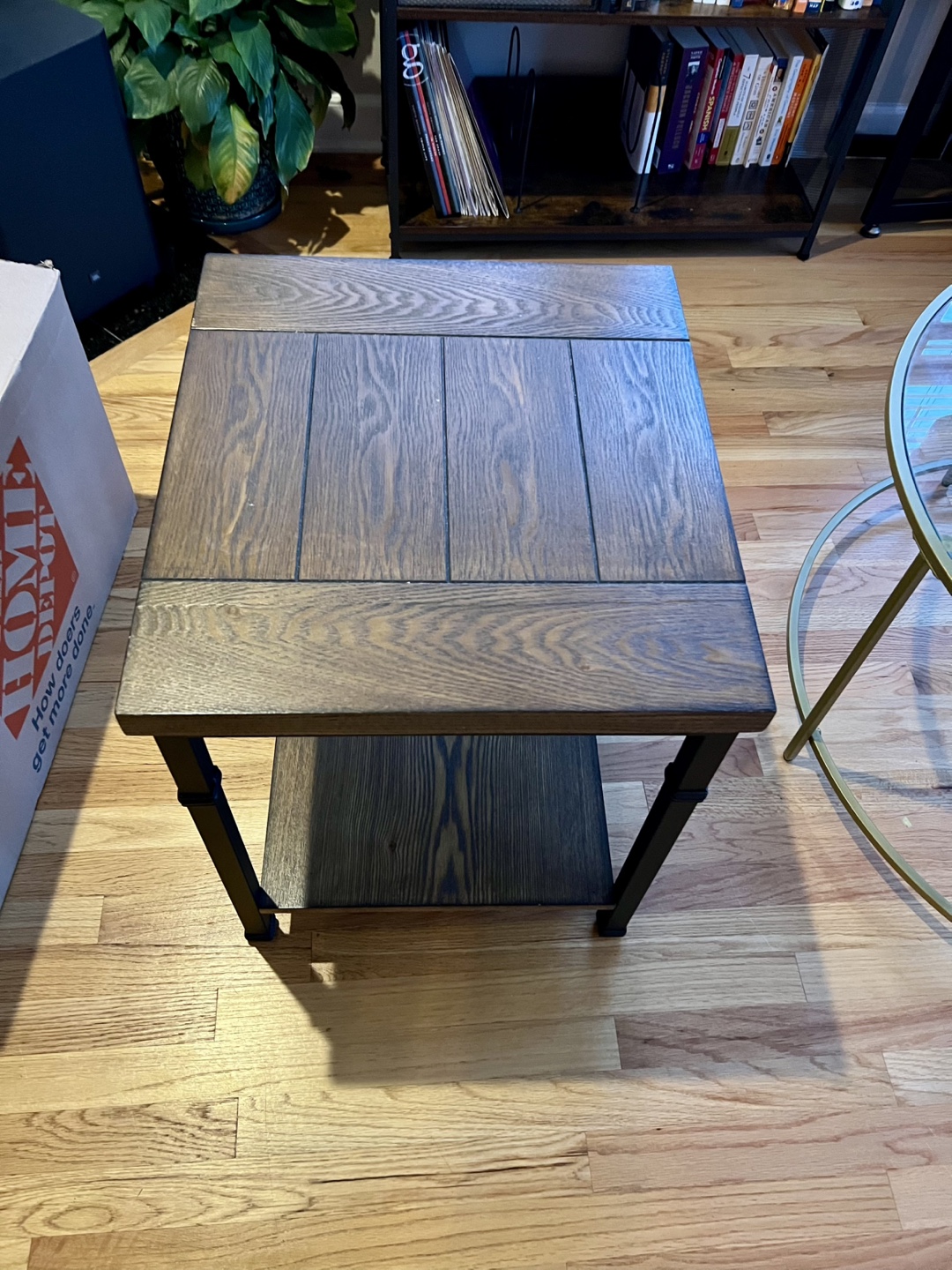 Rustic Brown End Table with Metal Legs - photo 2
