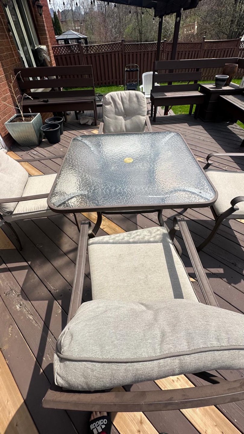 4-Piece Patio Set with Glass Top Table