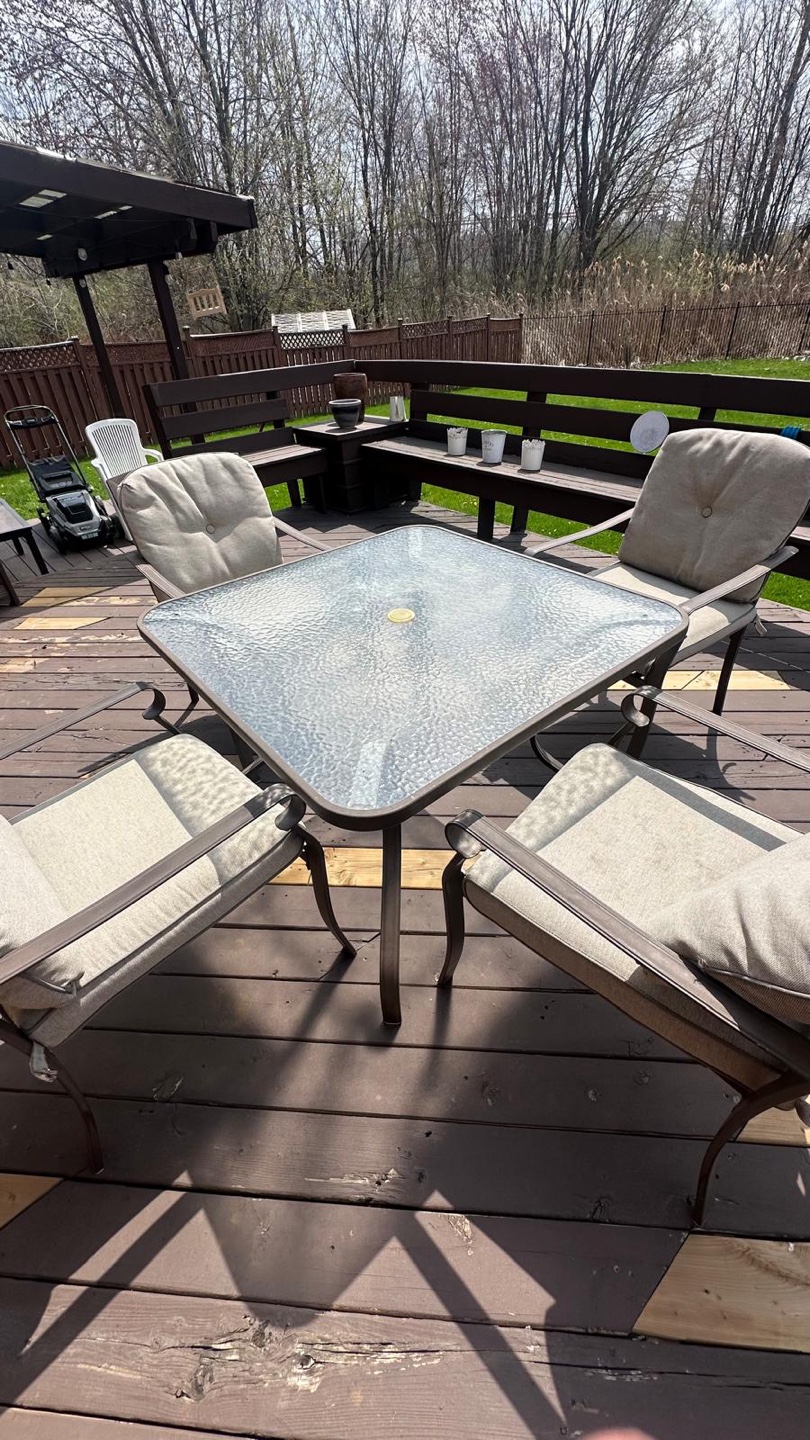 4-Piece Patio Set with Glass Top Table - photo 2