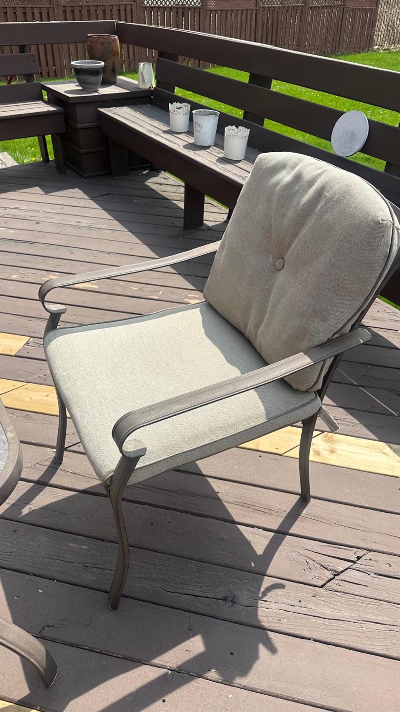 4-Piece Patio Set with Glass Top Table - photo 4