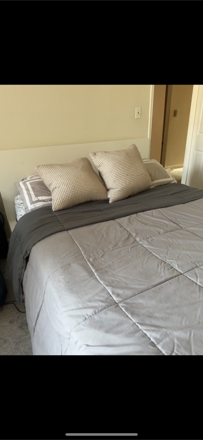 IKEA MALM White Modern Double Bed Frame With Serta Mattress