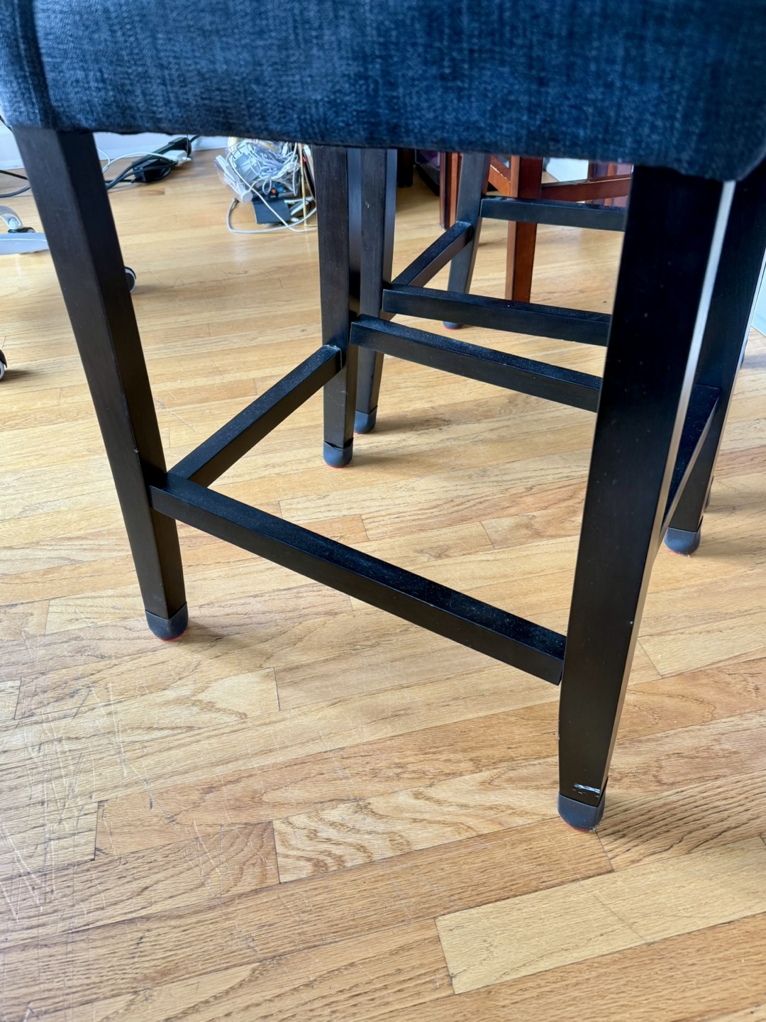 Pair of Blue/Gray Fabric Bar Stools - photo 4