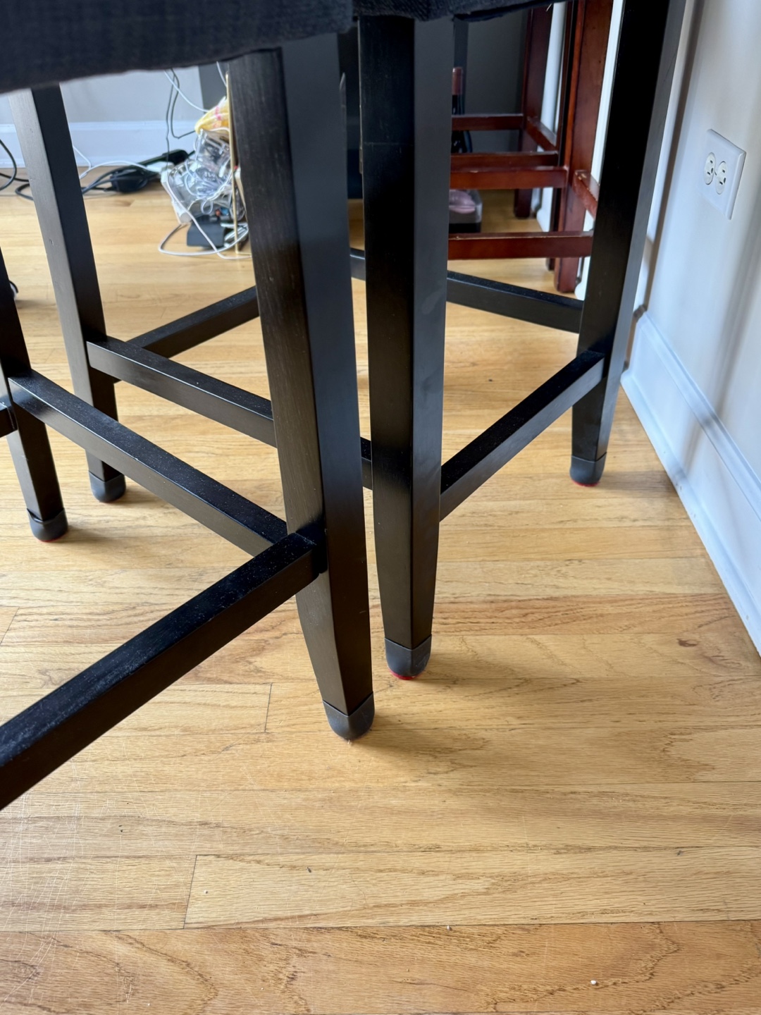 Pair of Blue/Gray Fabric Bar Stools - photo 3