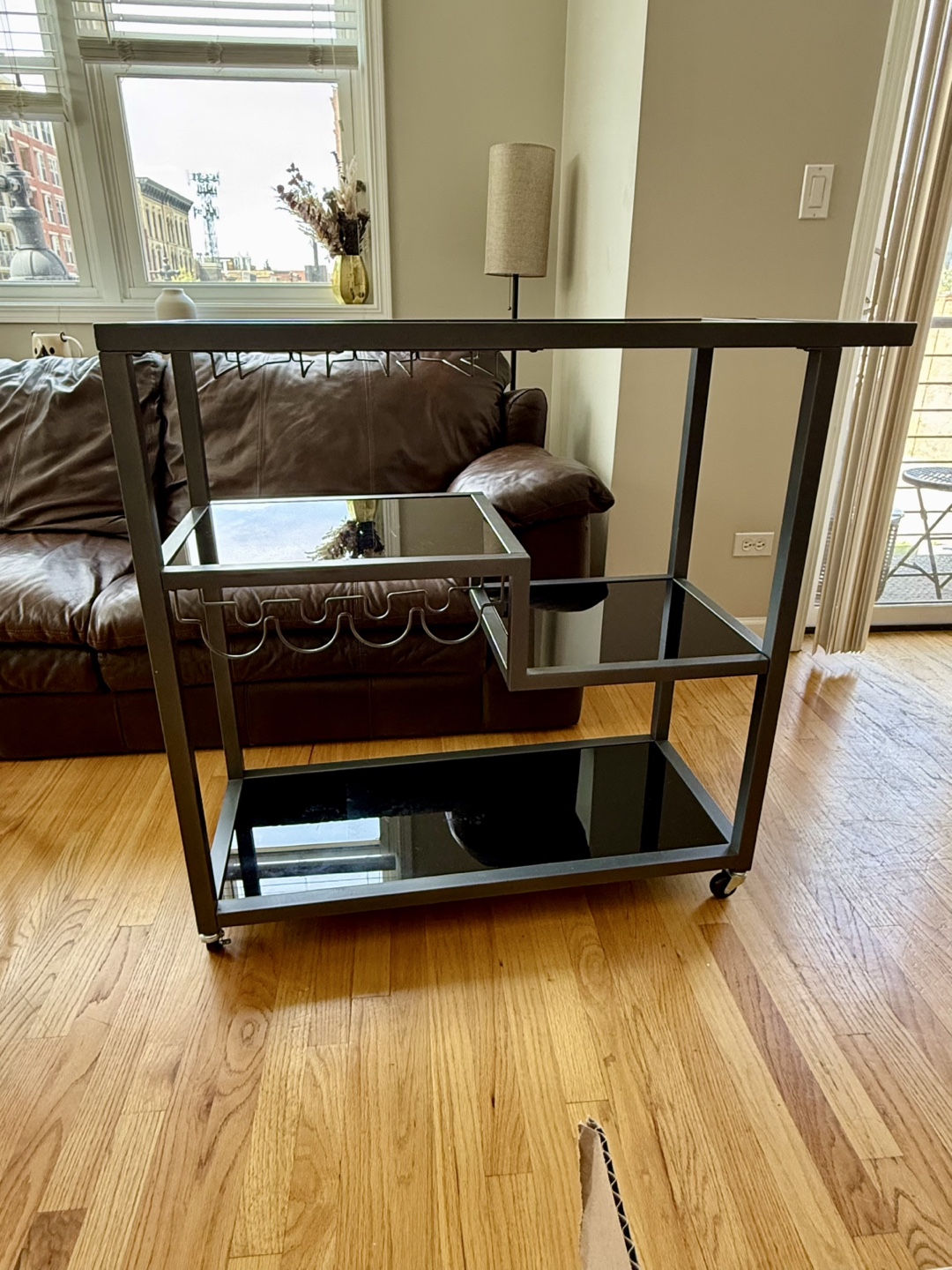 Modern Bar Cart with Glass Shelves - photo 4