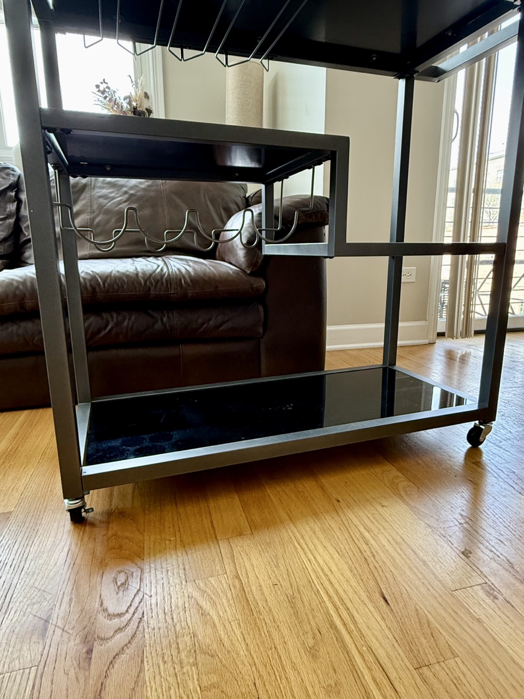 Modern Bar Cart with Glass Shelves - photo 2