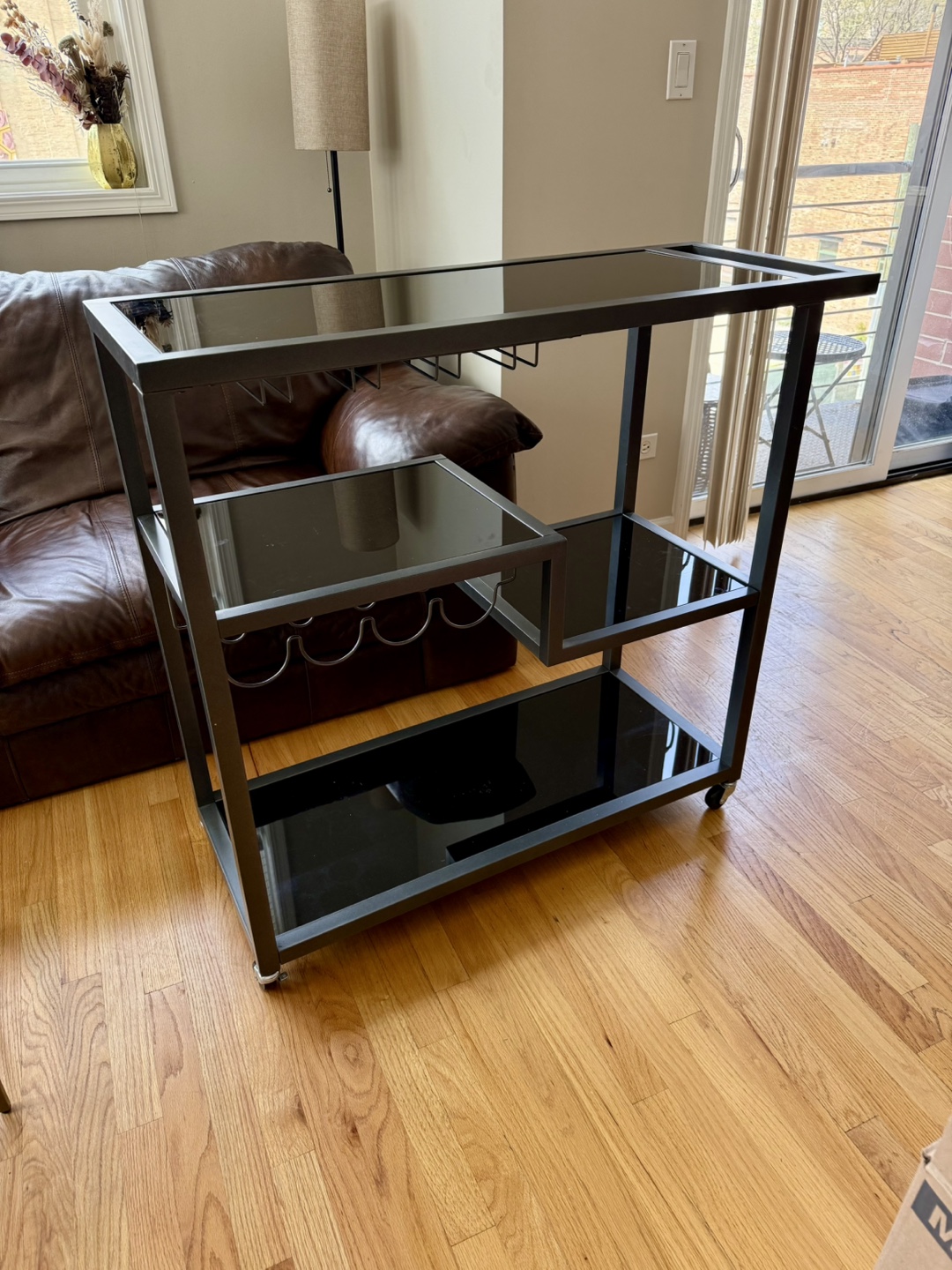 Modern Bar Cart with Glass Shelves - photo 3