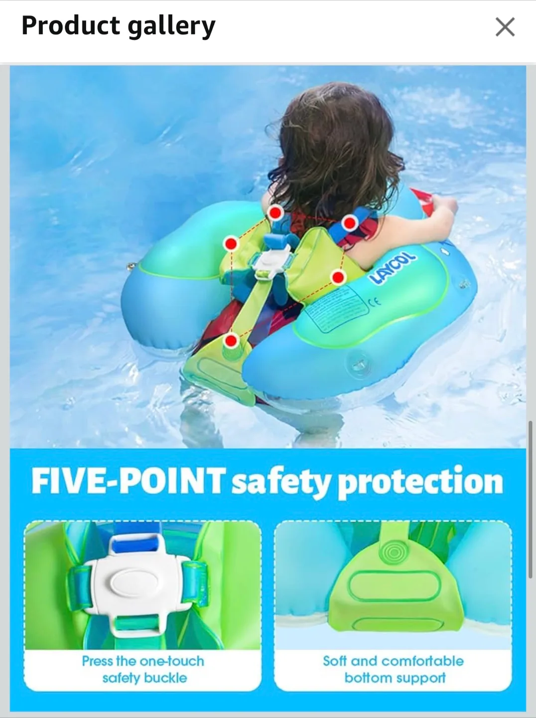 Baby Swim Float with Canopy - UPF 50+ Sun Protection image indicator(3)