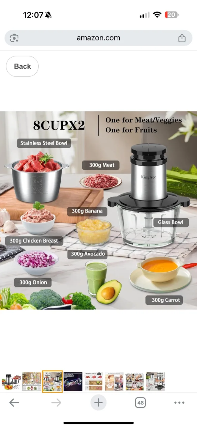 KingAcc Food Processor, 8-Cup food processor500w image indicator(3)