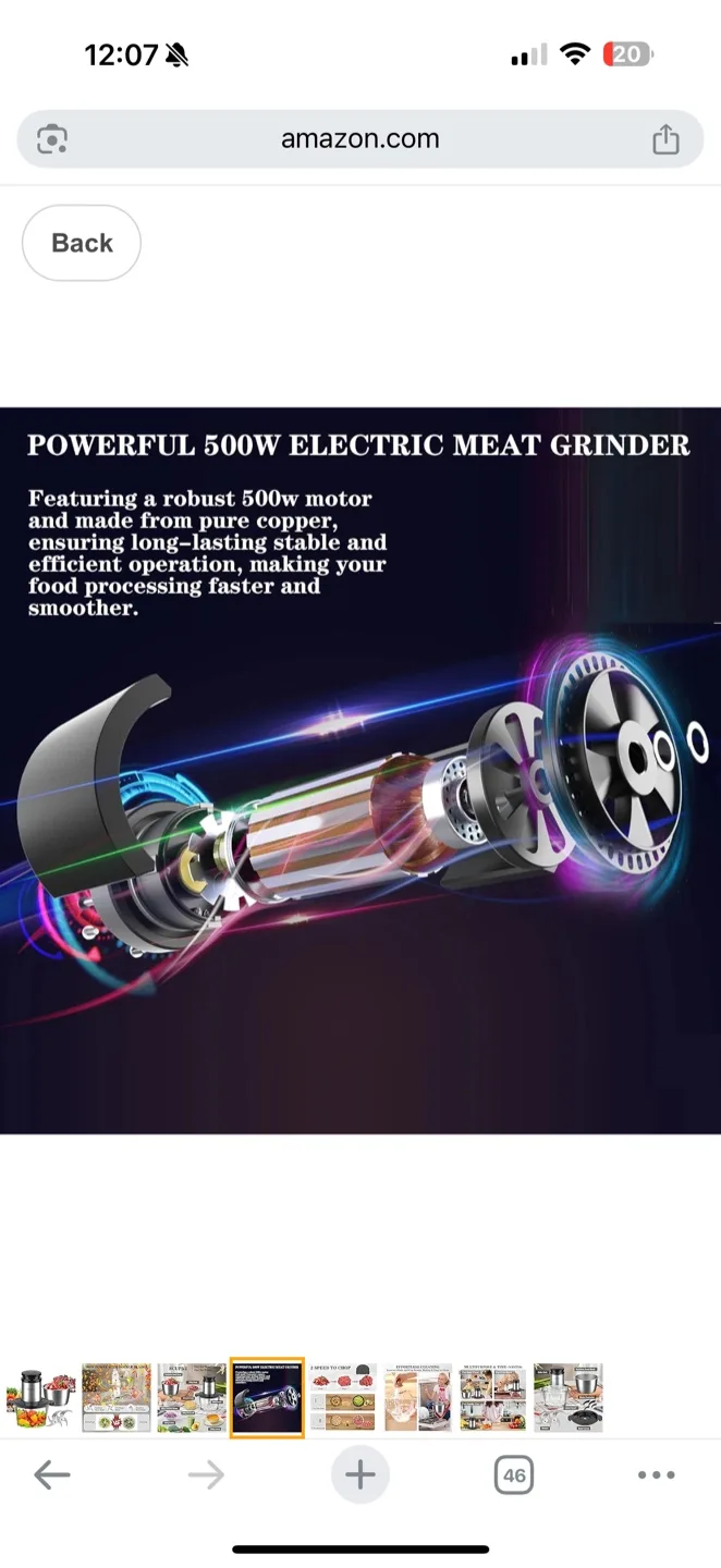 KingAcc Food Processor, 8-Cup food processor500w image indicator(4)