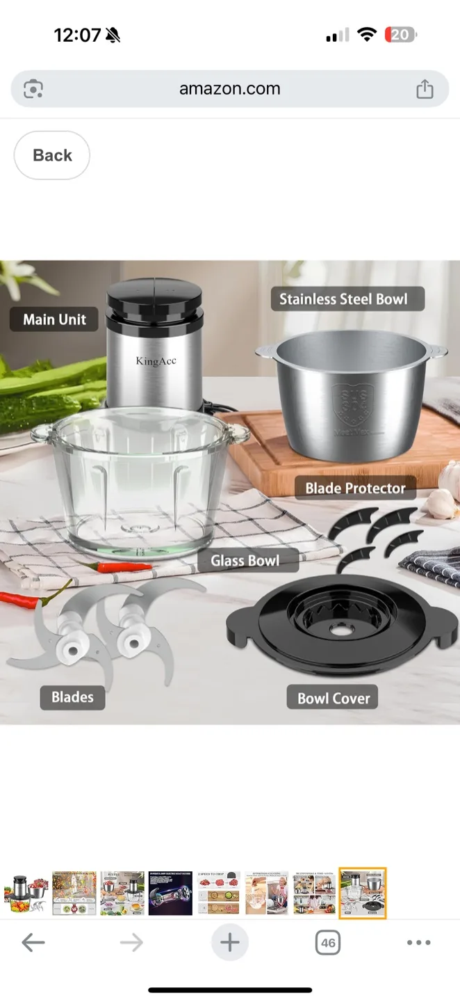 KingAcc Food Processor, 8-Cup food processor500w image indicator(8)