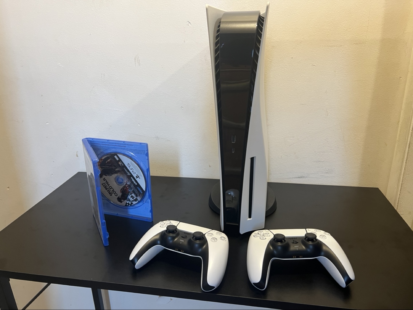 PS5 Console with 2 Controllers and Call of Duty Cold War