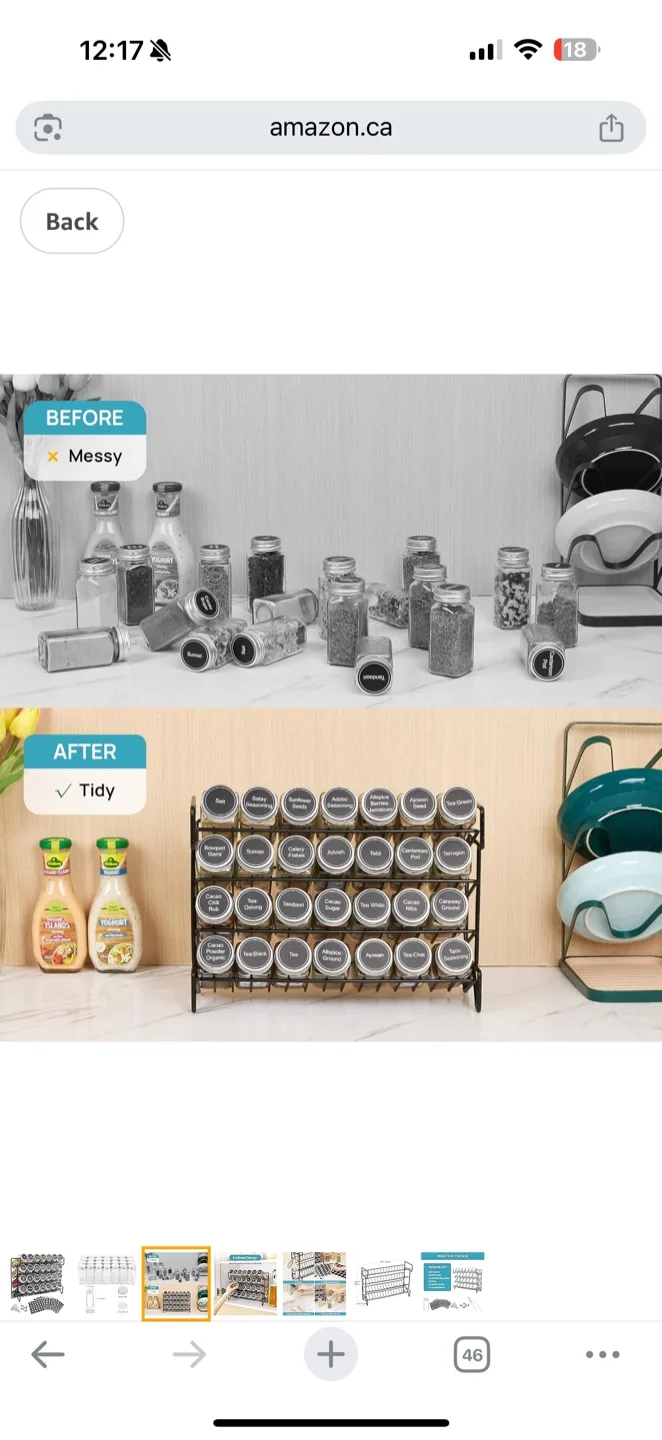 Spice Rack Organizer with 24 Spice Jars & Labels image indicator(4)