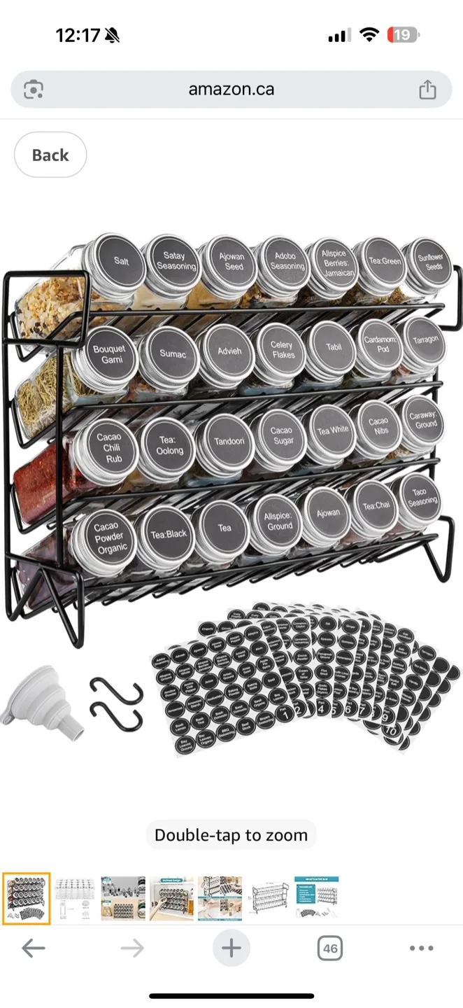 Spice Rack Organizer with 24 Spice Jars & Labels image indicator(2)