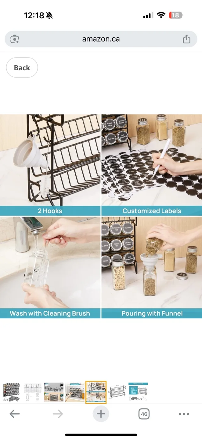 Spice Rack Organizer with 24 Spice Jars & Labels image indicator(6)