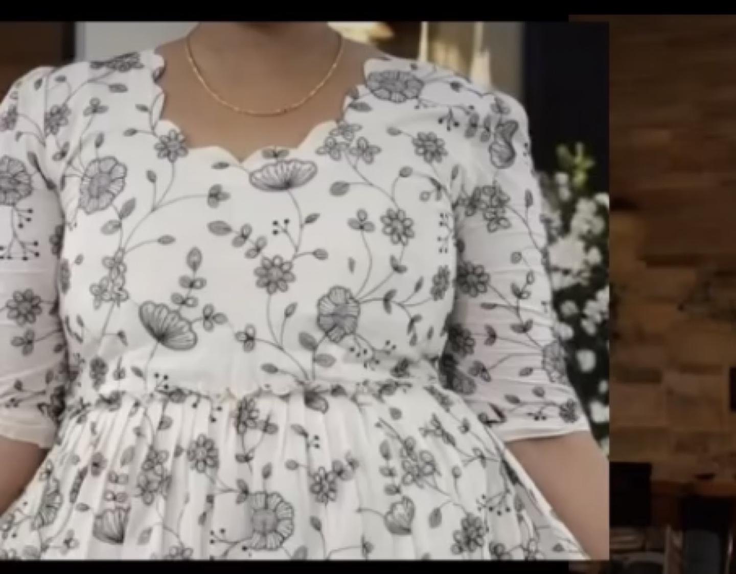 White floral midi dress