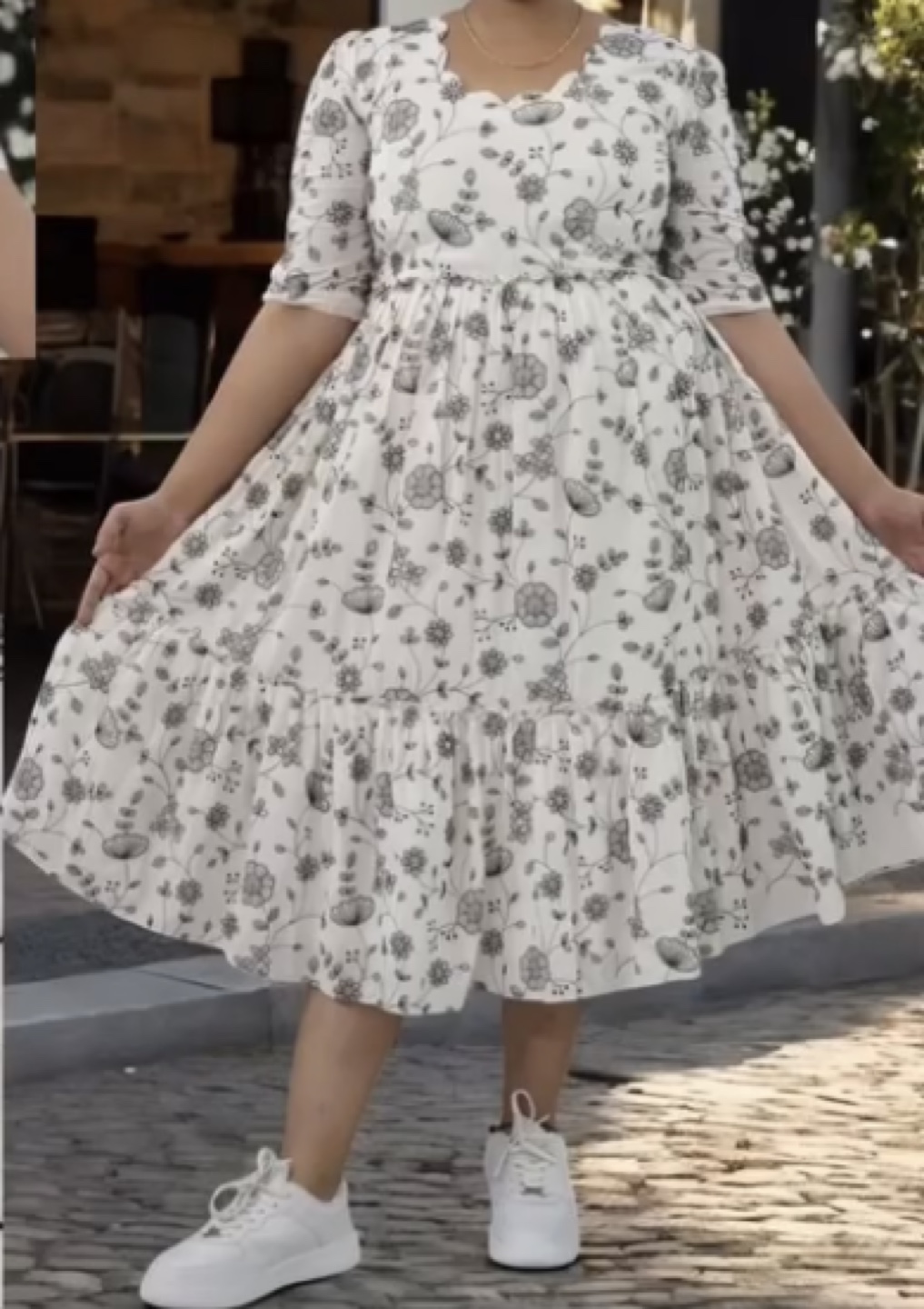 White floral midi dress - photo 2