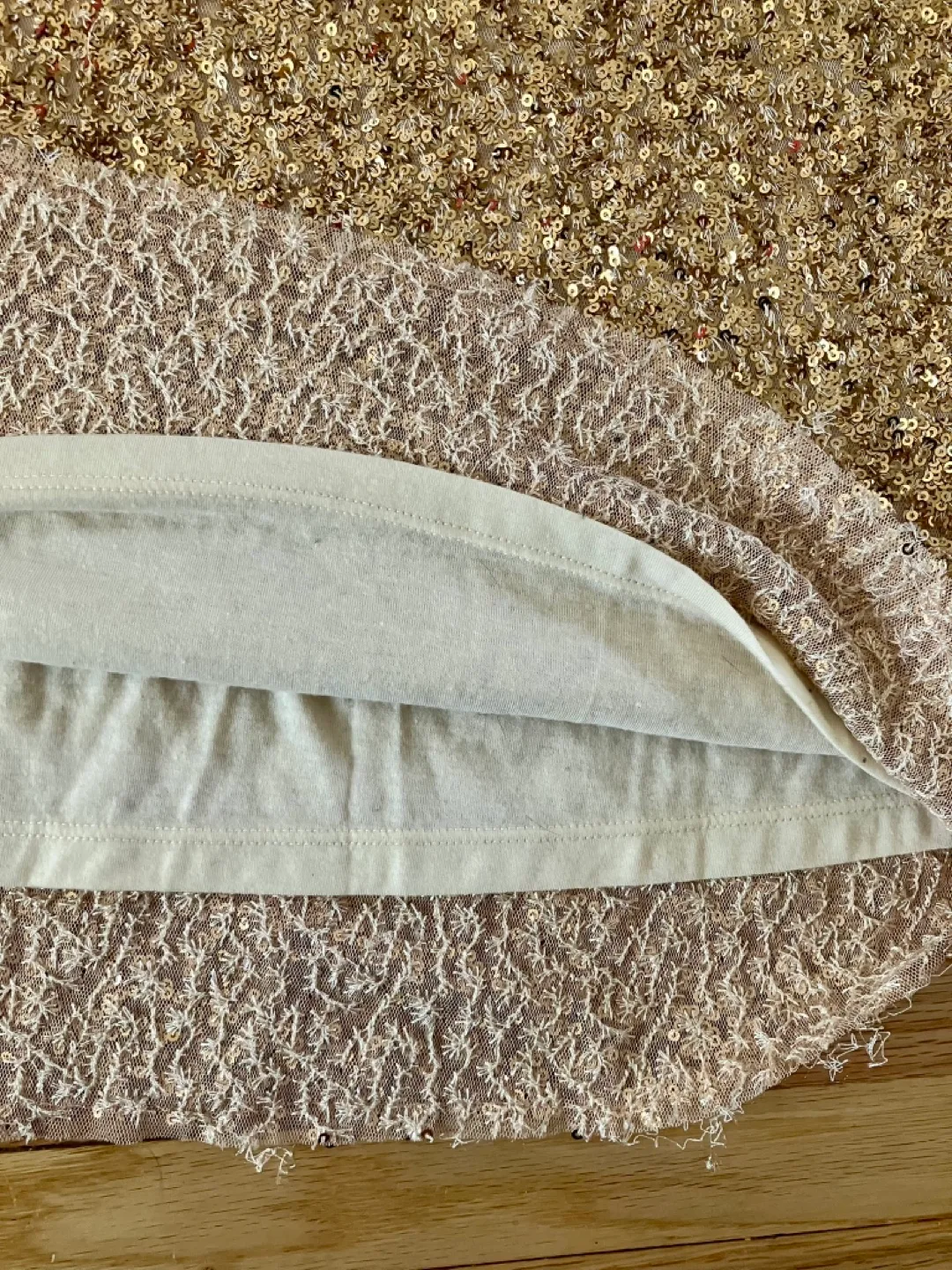 Zara Girls Fancy Gold Sequin Dress & Black Velvet Bow image indicator(4)