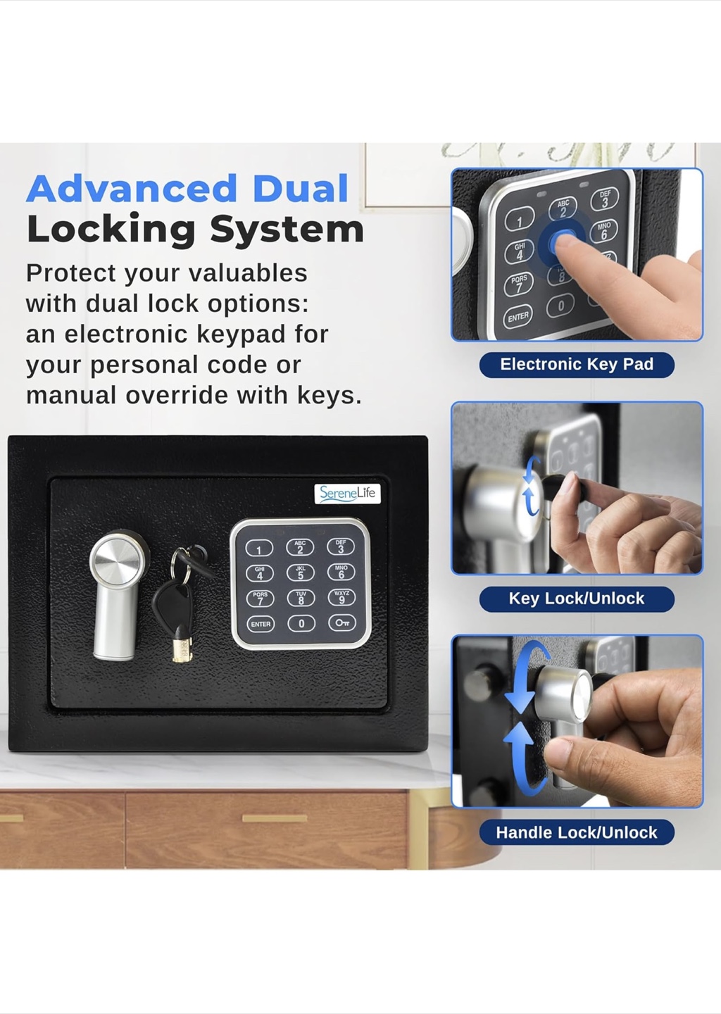 SereneLife Fireproof and Waterproof Security Safe - photo 3