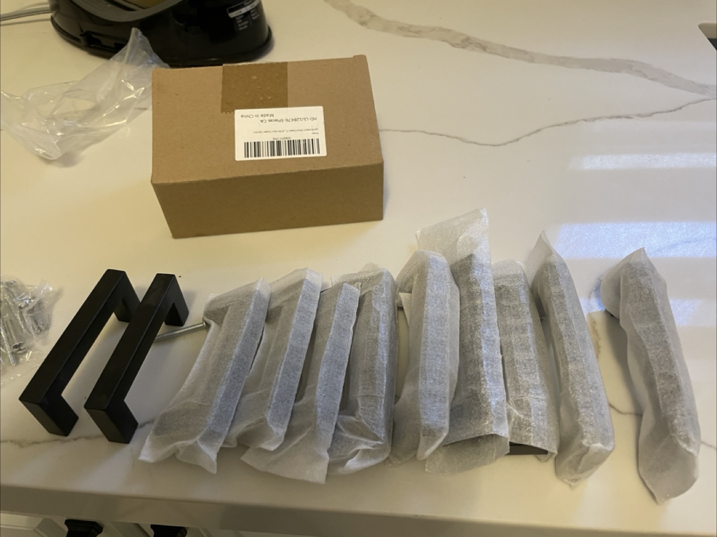 Black Cabinet Pulls - Set of 11