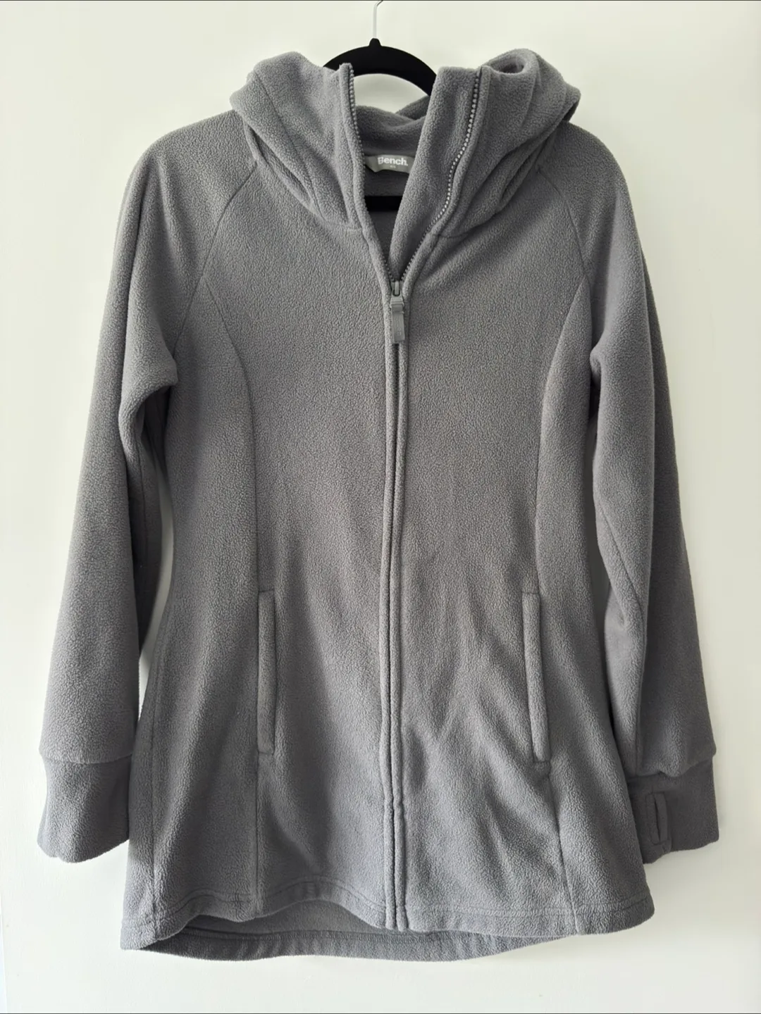 Bench Women's Grey Fleece Zip-Up Hoodie Size M/M thumbnail