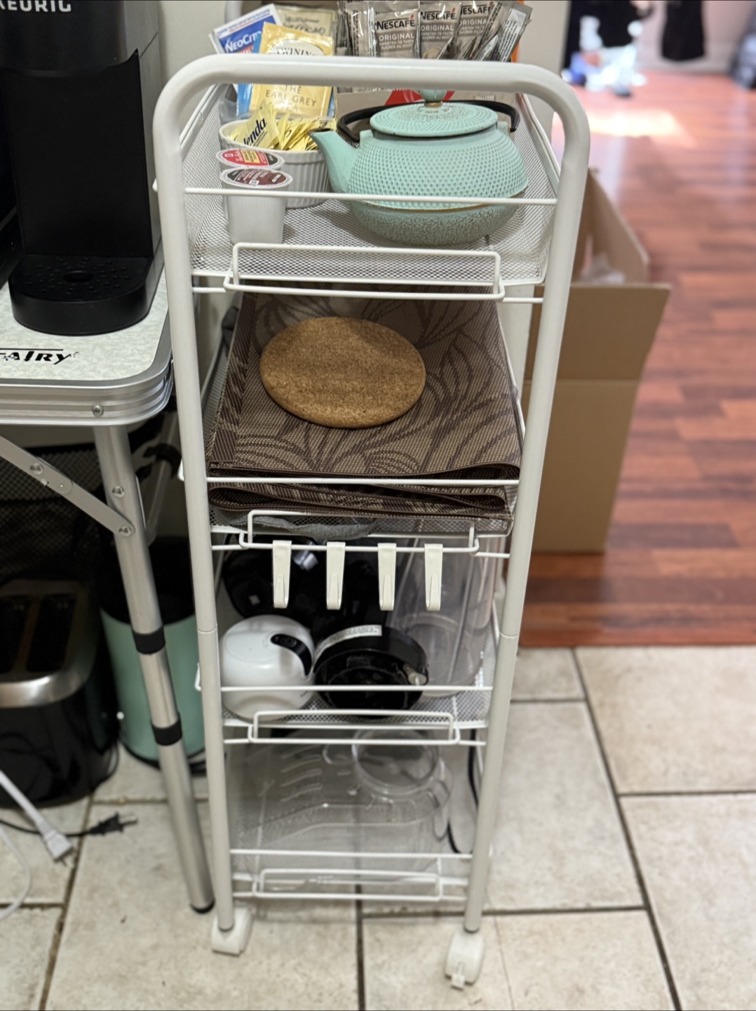 Walmart White 4-Tier Rolling Cart Organizer - photo 4