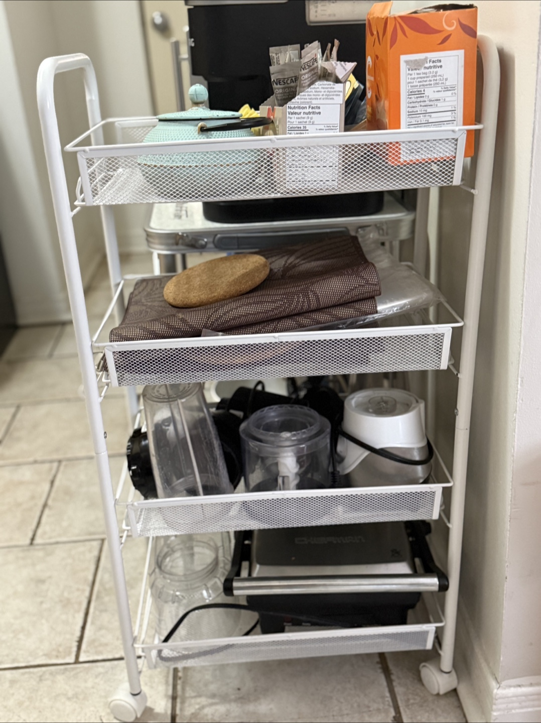 Walmart White 4-Tier Rolling Cart Organizer - photo 2