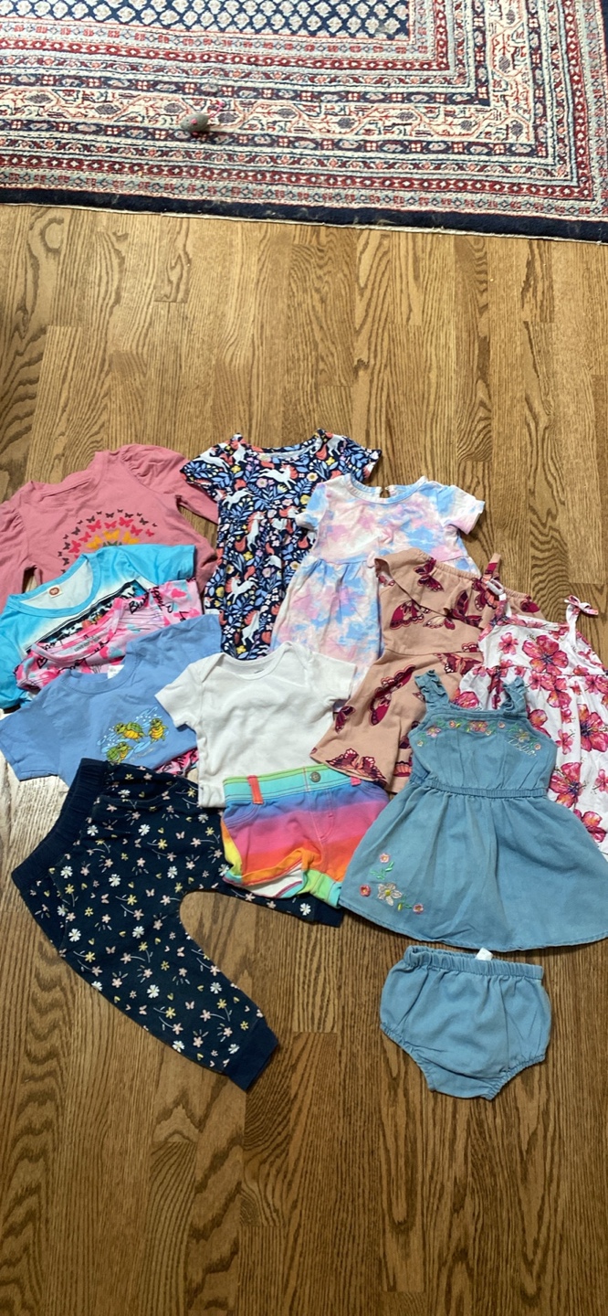Baby Girl Clothes Bundle - Dresses, Shorts, Pants - Size 12M