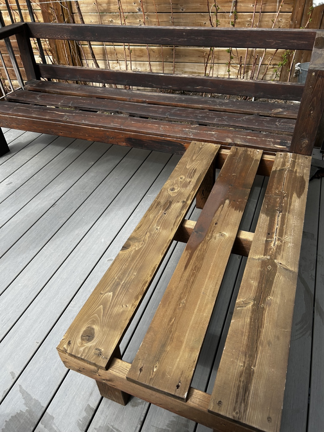 Rustic Wooden Outdoor Sectional Sofa and Chair Set - photo 2