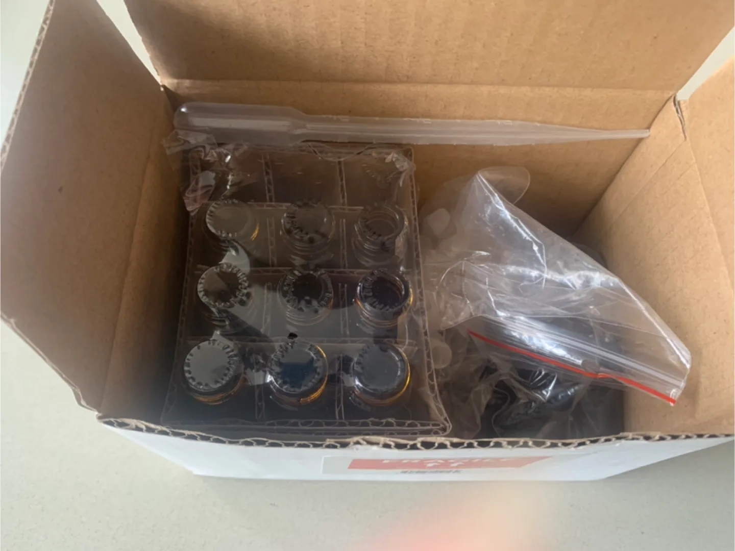 9 BNIB Amber Glass Roll-on Bottles with Caps & Dropper image indicator(4)