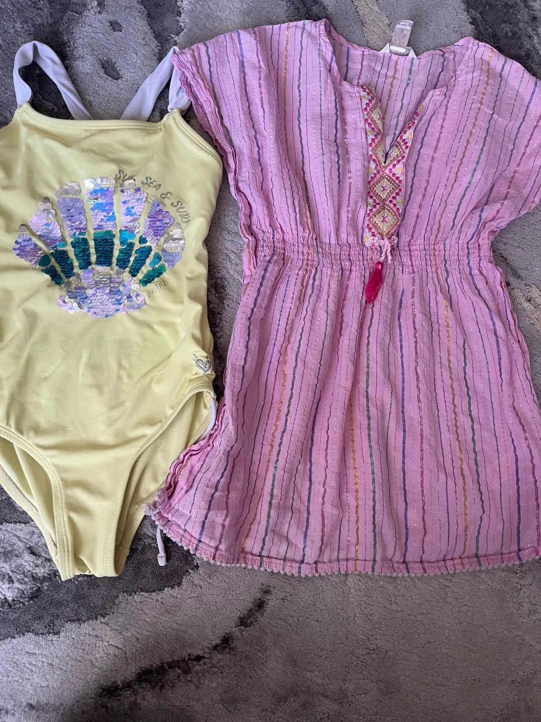 Girls size 8 swimsuit and cover-up set thumbnail