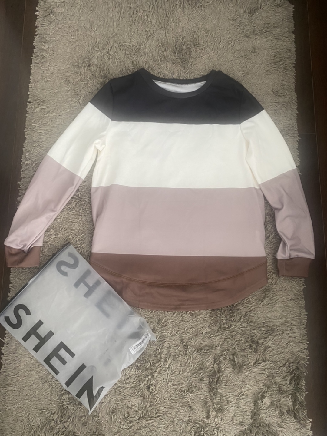 SHEIN Colorblocked Stripe Casual Long Sleeve Crew Neck Sweater - photo 2