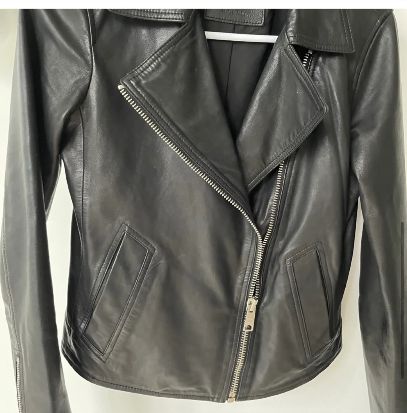 AllSaints Black Leather Moto Jacket us 2 image indicator(5)