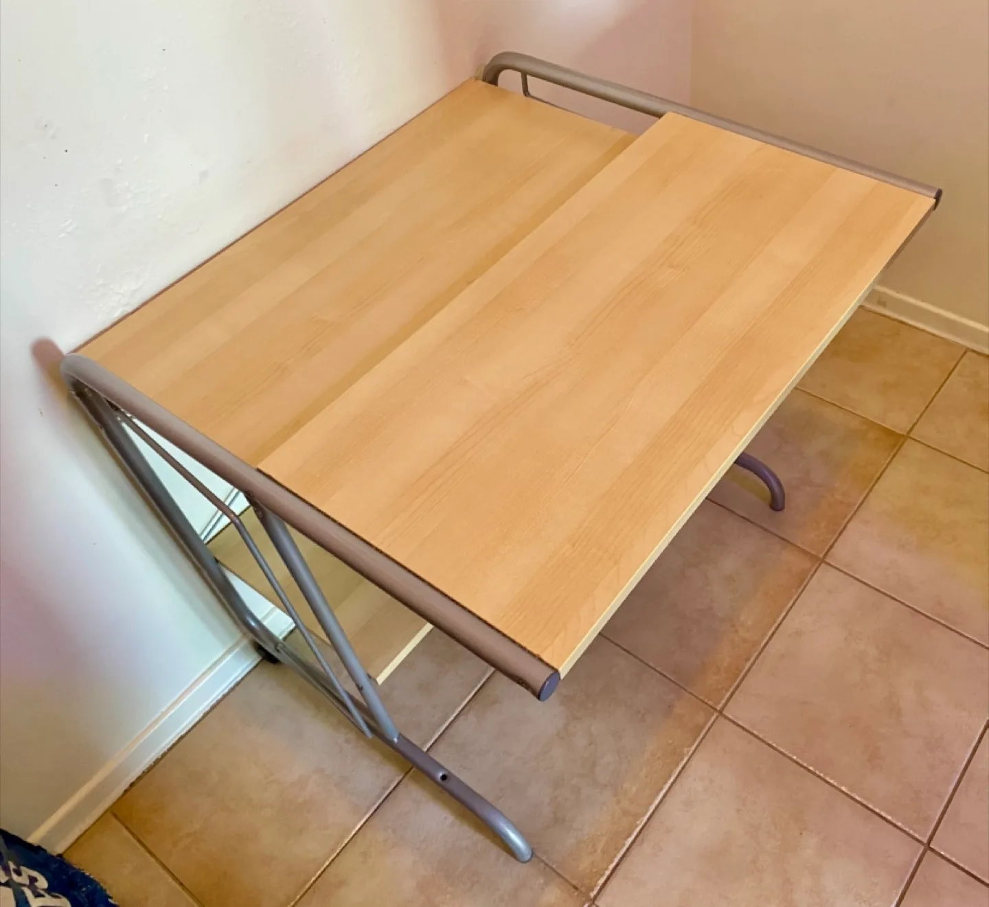 Small Rolling Computer Desk with Shelf thumbnail
