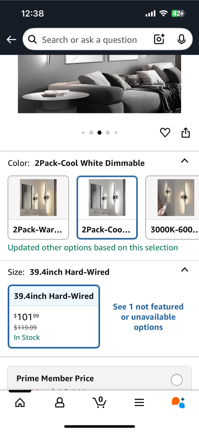 Modern LED Wall Set of Two - photo 3