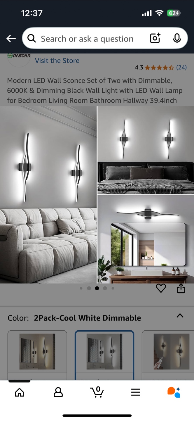 Modern LED Wall Set of Two - photo 2