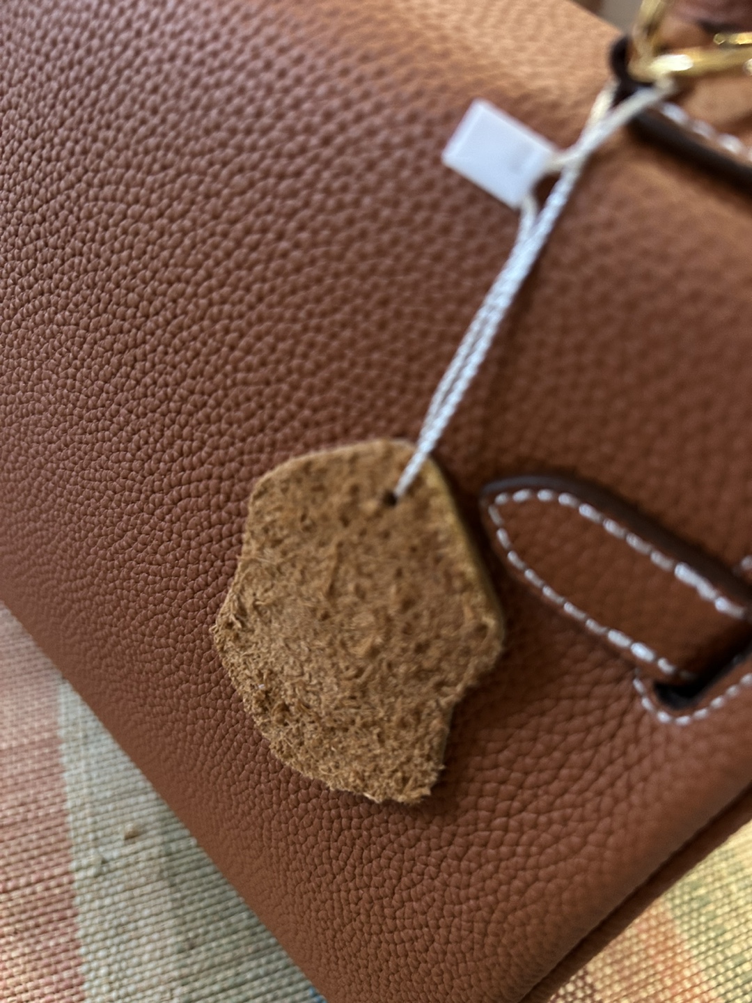 Brown Leather Kelly silhouette style bag - photo 4