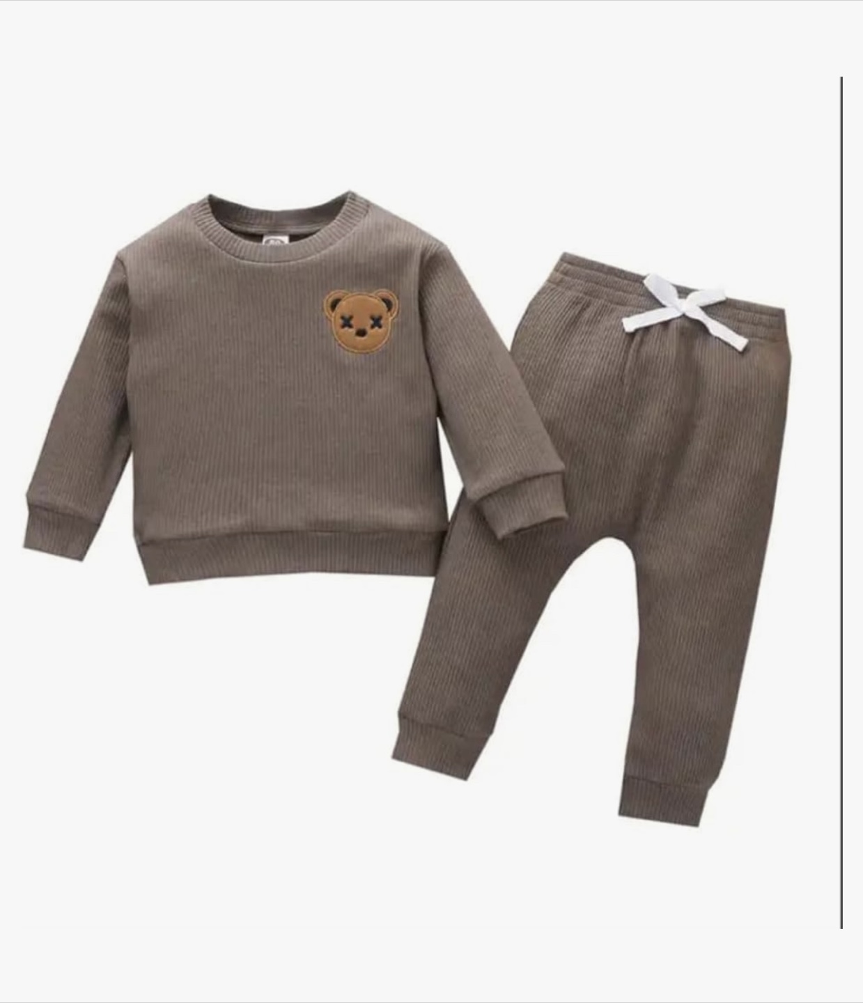 8-Piece Baby/Toddler Outfit Set – Teddy Bear Ribbed Collection - photo 5