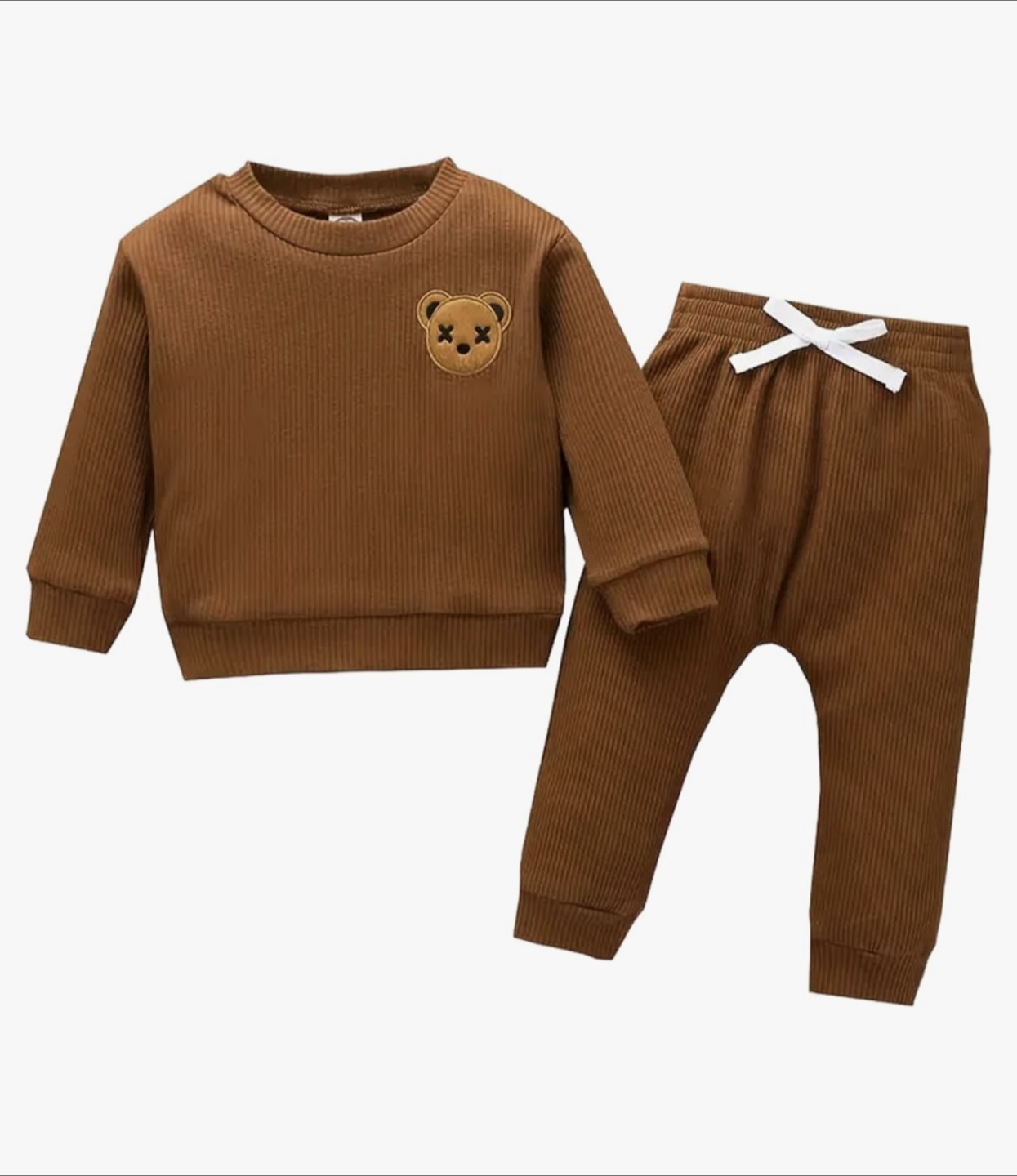 8-Piece Baby/Toddler Outfit Set – Teddy Bear Ribbed Collection - photo 2