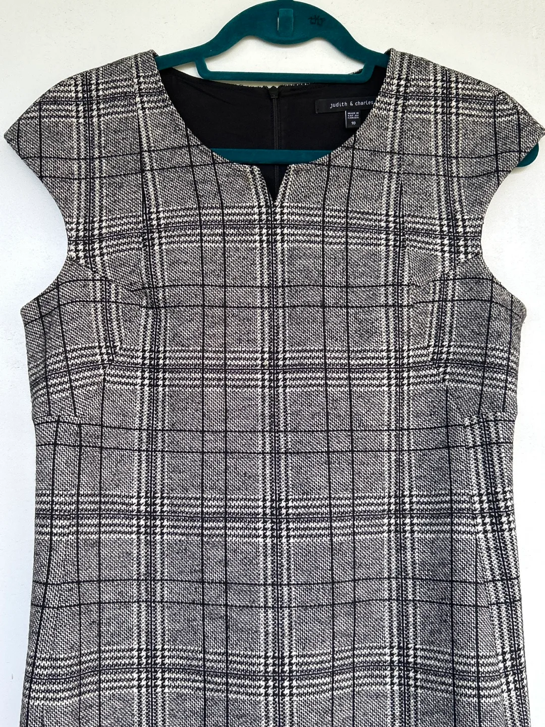 Judith & Charles Grey Plaid Pencil Dress image indicator(3)