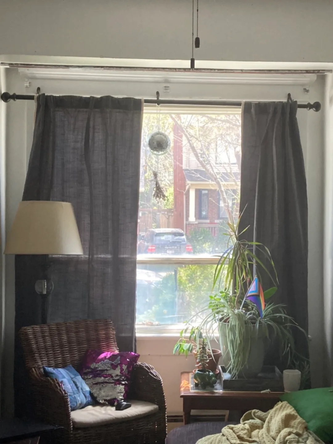 Dark Grey Linen Curtains, Pair thumbnail