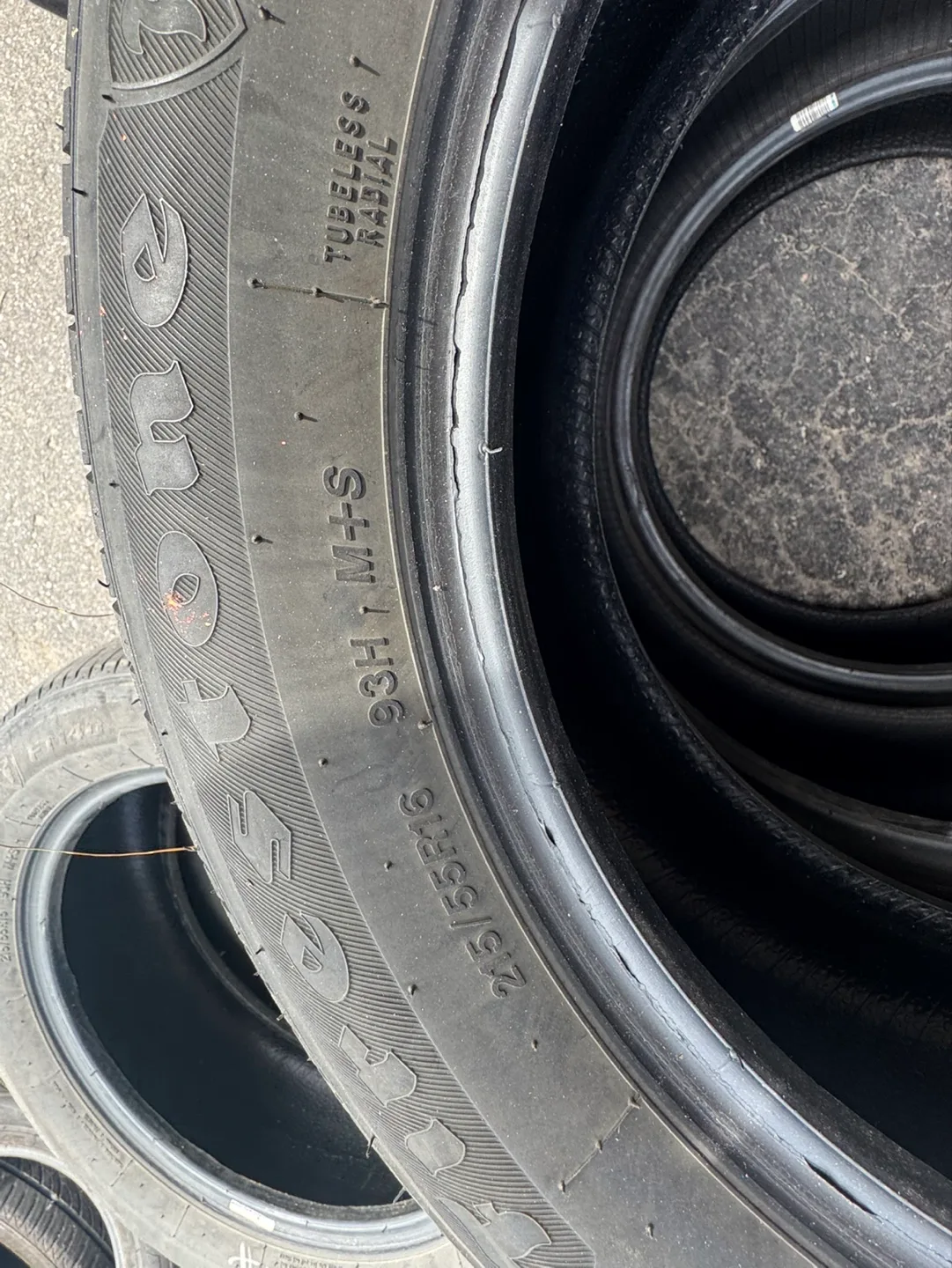 5 Used Firestone 215/55R16 93H M+S all session