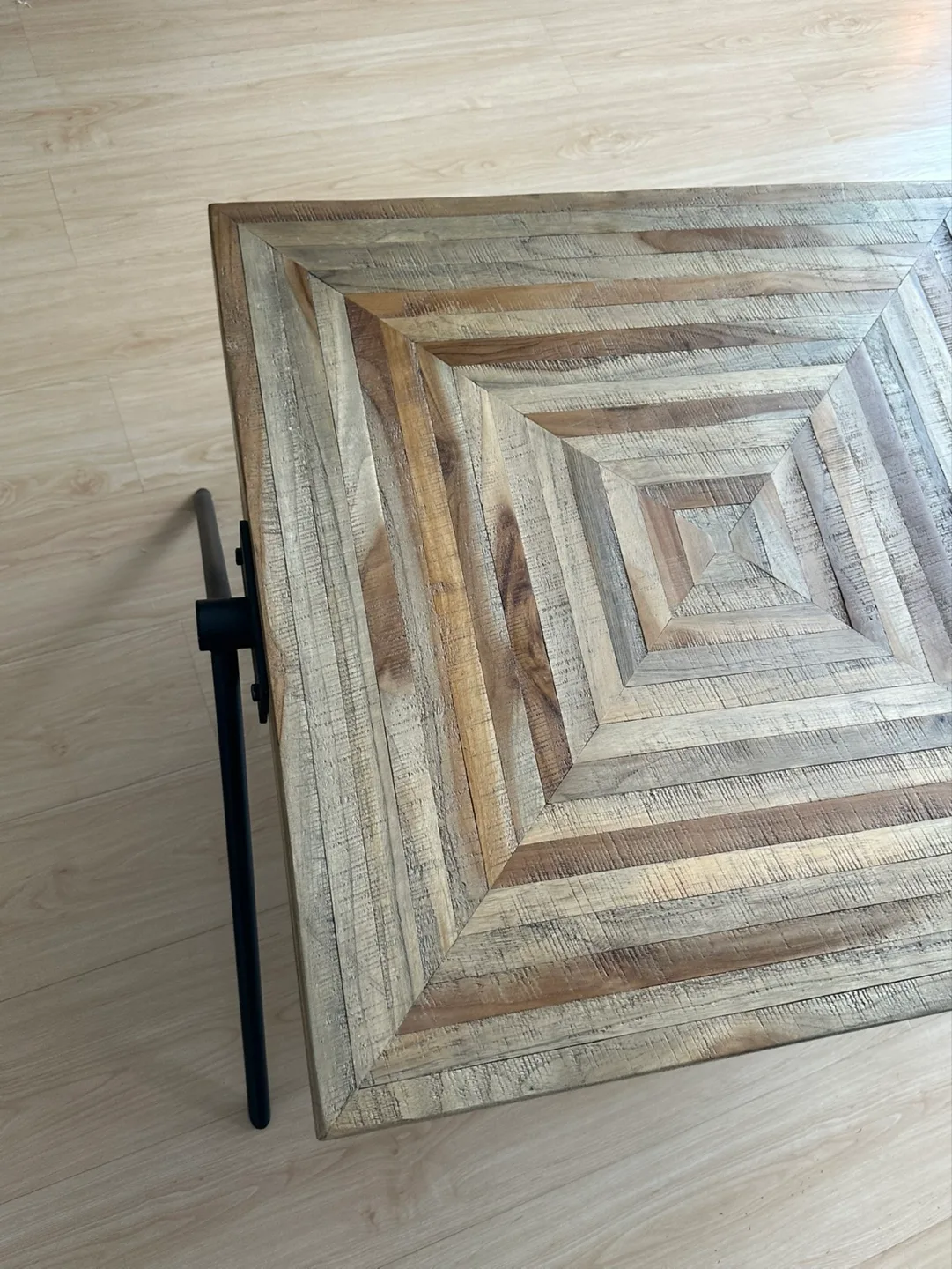 Teak Wood Coffee Table with black  Legs image indicator(5)